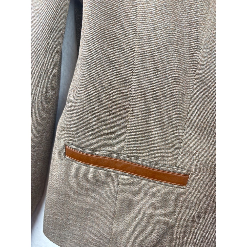 LOFT Blazer Womens 8 Tweed Faux Leather Trim Tailored - Picture 8 of 8
